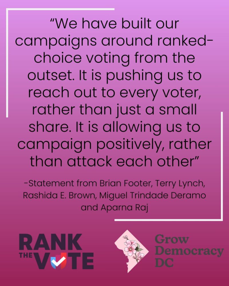 Image for the Tweet beginning: In DC, #RankedChoiceVoting was adopted